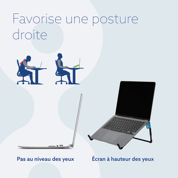 Support pour ordinateur Ergo-Office Support d'ordinateur portable Ergo  Office ER-416 G, couleur grise, pliable ,en aluminium, convient pour les ordinateurs  portables 11-15''