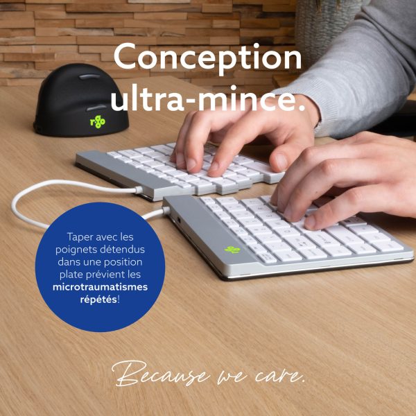 Clavier ergonomique compact ultra-plat R-Go Break avec régulateur